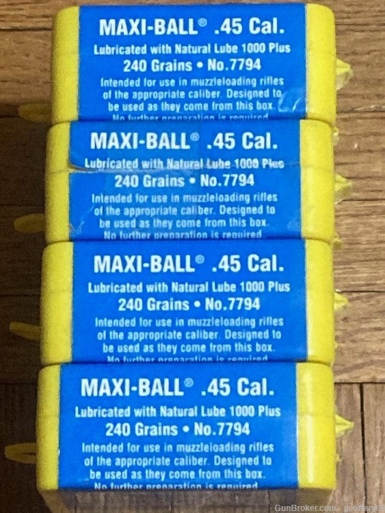 Maxi Ball 45 Cal 240 gr Thompson Center Muzzle Loading Bullets 80 pcs 7794-img-2