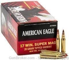 500 Rnds of Federal American Eagle 17 WSM 20 Gr Tipped Varmint NIB!-img-1