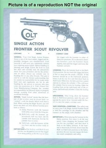 Colt Frontier Scout EARLY  Instr Manual Sheet R-img-0