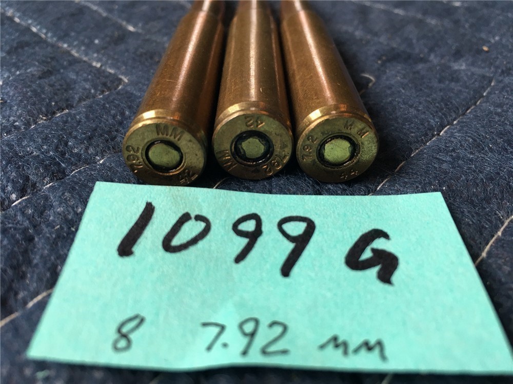1099g] 8 Rnds Vintage 7.92 MM Military WWII 1942 Ammunition Soft Point FMJ-img-2