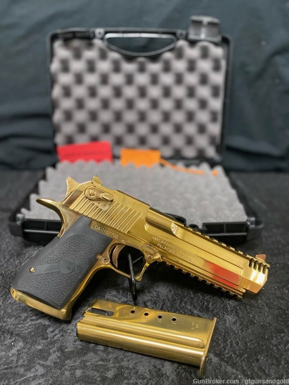 CUSTOM 24KT GOLD DESERT EAGLE MARK XIX W/ INTEGRAL MUZZLE BRAKE, 50AE-img-2