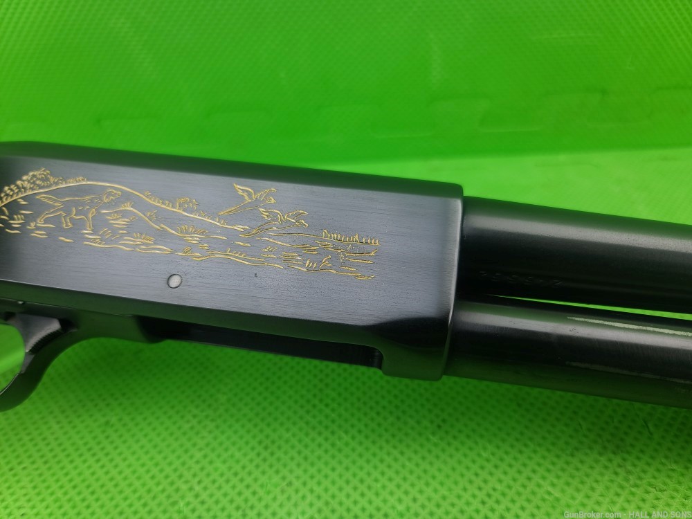 ITHACA 37 * 16 GAUGE 24" FULL * GOLD INLAID ENGRAVING SLIDE ACTION SHOTGUN -img-8