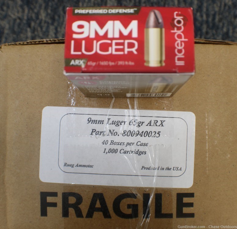 ARX Inceptor 9mm Luger 65 gr 1,000 Rounds-img-0