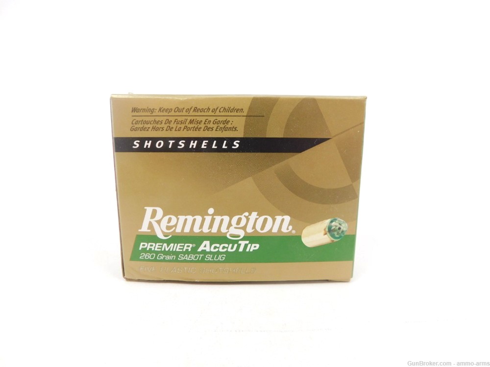 Remington Premier Accutip 20 Gauge 260 Grain Sabot Slugs 50 Rounds-img-1