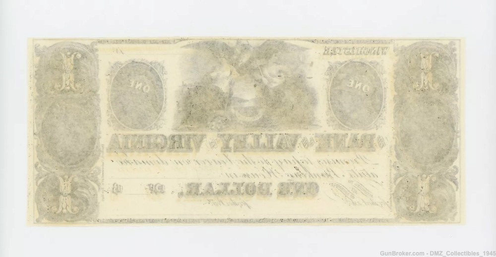 1800s $1 Virginia Bank Note Money Currency-img-1