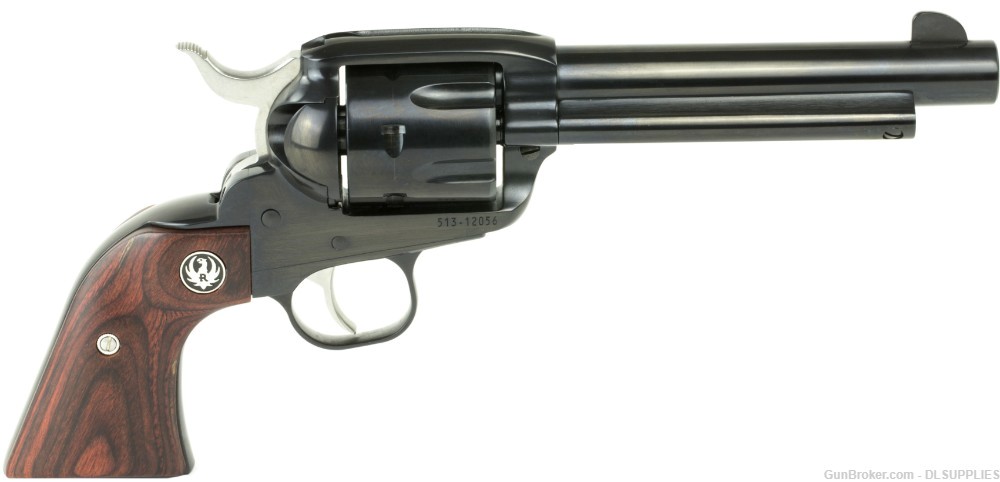RUGER NEW VAQUERO BLUED FINISH HARDWOOD GRIP SINGLE ACTION 5.5" BBL .357MAG-img-0