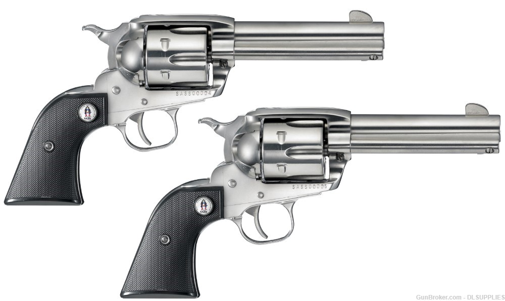 RUGER NEW VAQUERO SASS HIGH GLOSS STAINLESS SINGLE ACTION 4.62" BBL .357MAG-img-0