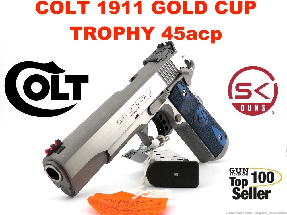 PENNY AUCTION! COLT 1911 GOLD CUP TROPHY 45acp 5" Gov Model SS SKU: o5070XE-img-0