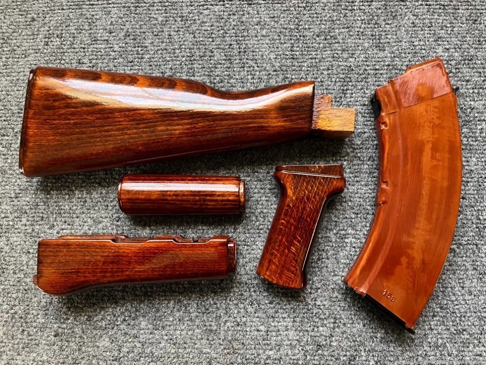 Chinese MAK90 Type 56 Spiker ChiCom Bakelite Orange Wood Stock Set-img-4