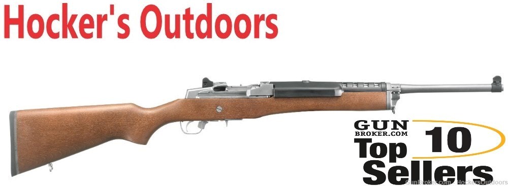 Ruger Mini-14 Ranch 18" 5.56 5rd Stainless / Wood 05802 NO CC FEES-img-0