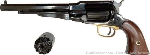 Cimarron Preacher 1858 Rem Revolver, 45LC/44 Cylinders 8" Bbl, Blue, 6-Rnd -img-0