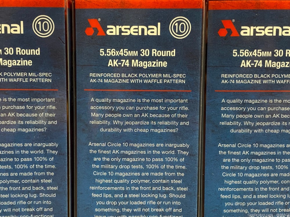3 Arsenal AK-74 5.56 30rd Black Polymer Waffle Pattern M-74N Magazines Mags-img-9