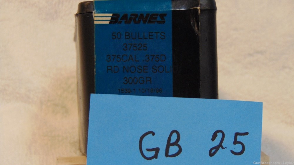 Barnes Bullets .375 cal, (.375 dia) round nose solid 300 grain-img-0