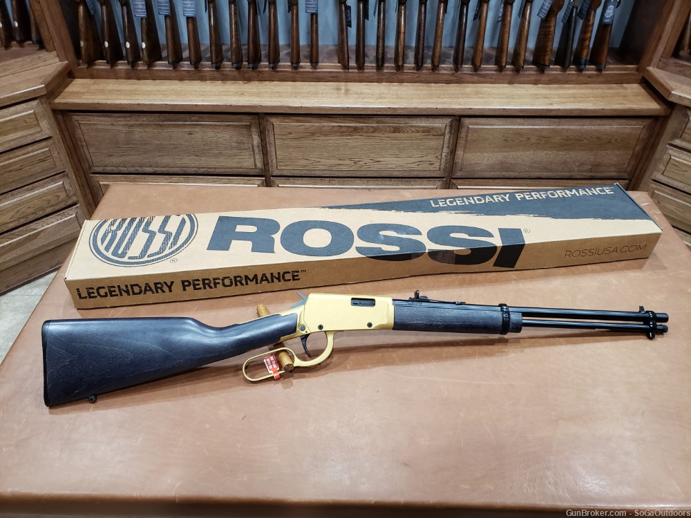 Rossi Rio Bravo 22 LR Cerakote Gold Lever-Action Rifle NO RESERVE-img-0