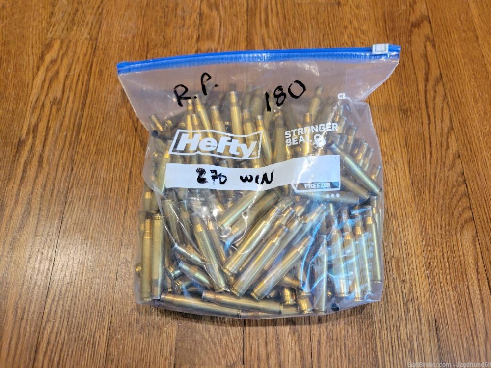 270 Winchester Brass, 1X Fired, 180 Count, RP Headstamp-img-0
