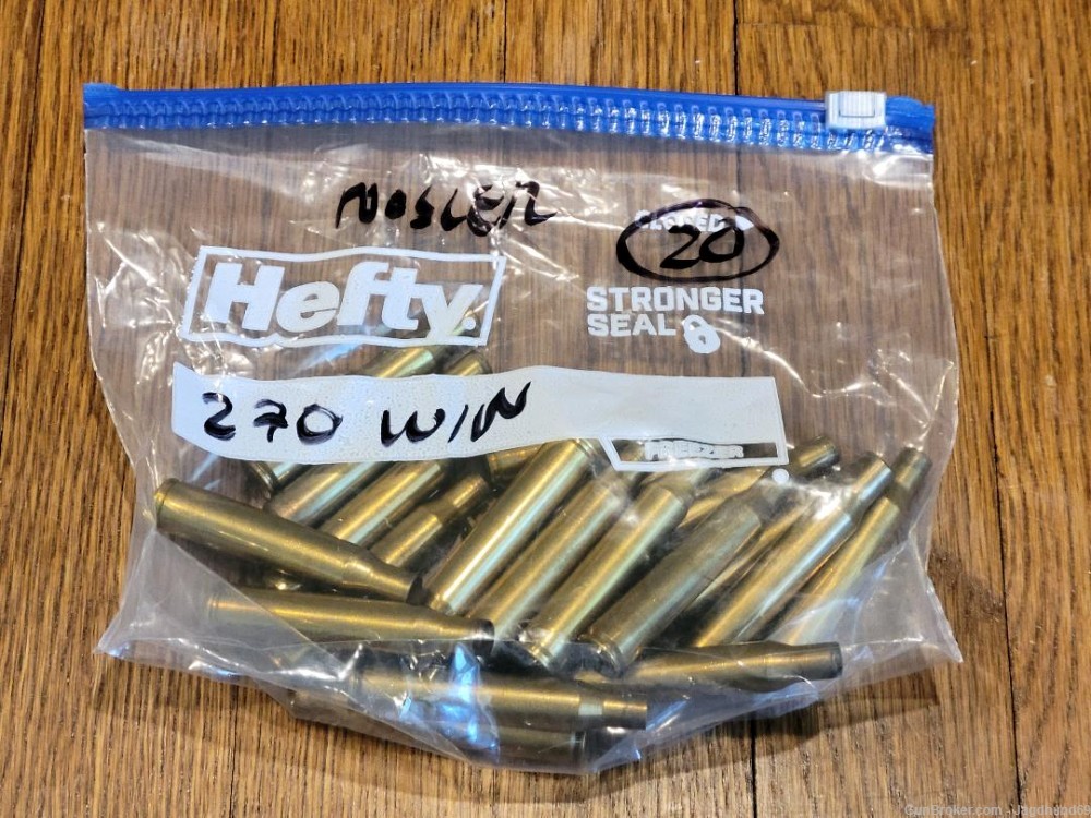270 Winchester Brass, Nosler Headstamp, 20 Count, 1X Fired -img-0