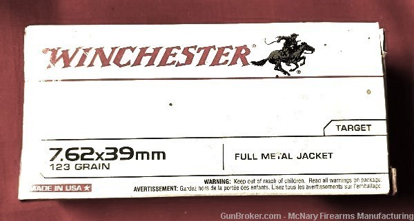20 rounds of Winchester 7.62 x 39 (new old stock)-img-0