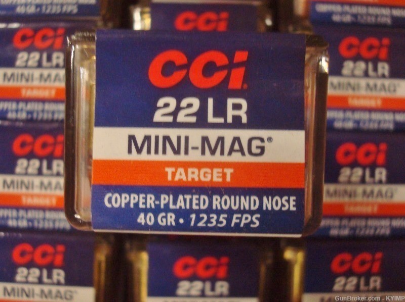 500 CCI Mini Mag .22 LR 22 High Velocity Copper Plated Solid Point 0030-img-2