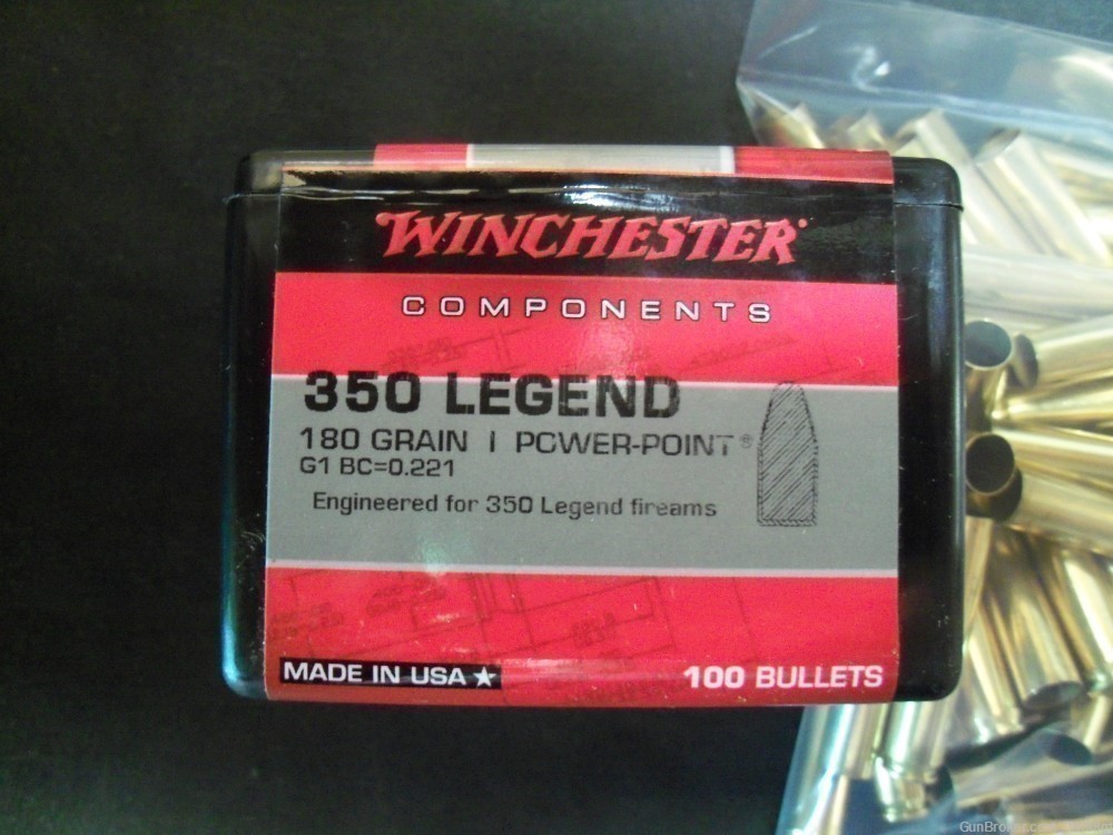350 legend Factory New 180gr PP bullets and once fired brass (100ct each)-img-1