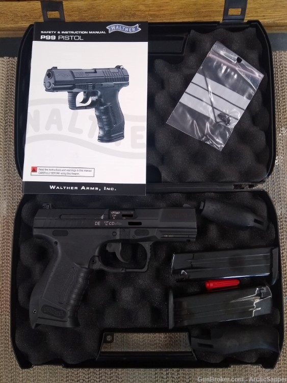 Walther P99 AS 9mm Luger 4" Barrel Black 2-15rnd Mags New No CC Fee-img-0