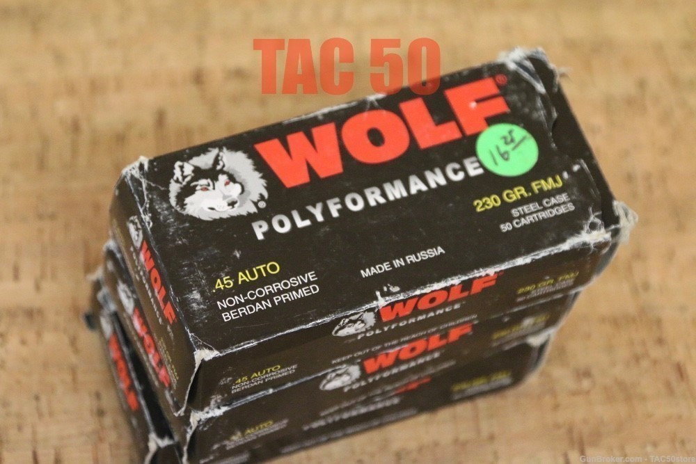 WOLF POLYFORMANCE 45ACP 230 GRN STEEL CASE NON CORROSIVE 143RNDS-img-0
