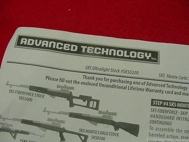 Advanced Tech- SKS- Fixed/Folder Black Synthetic Stock - New ! -img-1