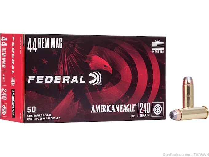 2 Boxes 100 Rds Federal American Eagle 44 Remington Magnum Ammo 240 Gr JHP-img-0