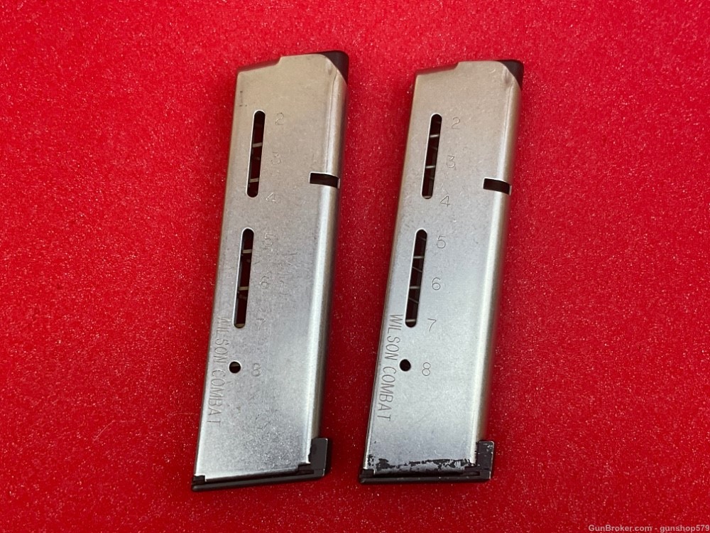 Vintage Wilson Combat 45 ACP 8 Round Stainless Magazine LOT X 2 Two 1911 -img-1