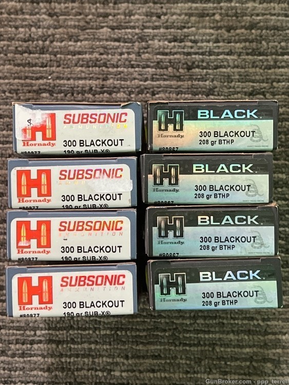 Hornady 300 blackout subsonic & black lot of 160 rounds -img-0
