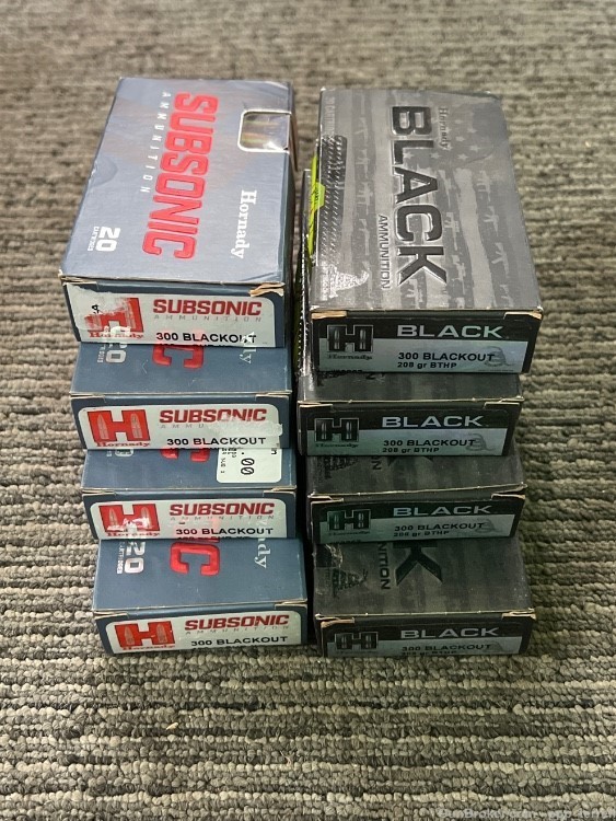 Hornady 300 blackout subsonic & black lot of 160 rounds -img-1