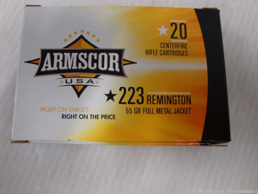 400 Rounds Ammo Armscor .223 Rem 55 Gr. FMJ New in Box -img-1