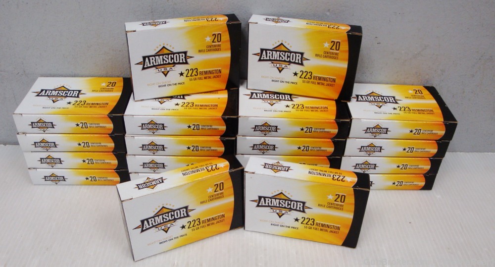 400 Rounds Ammo Armscor .223 Rem 55 Gr. FMJ New in Box -img-0
