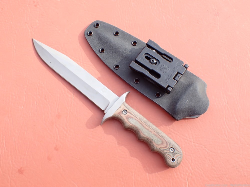 WILSON COMBAT STEVE WOOD TACTICAL COMBAT FIGHTING KNIFE WITH SCABBARD -img-2