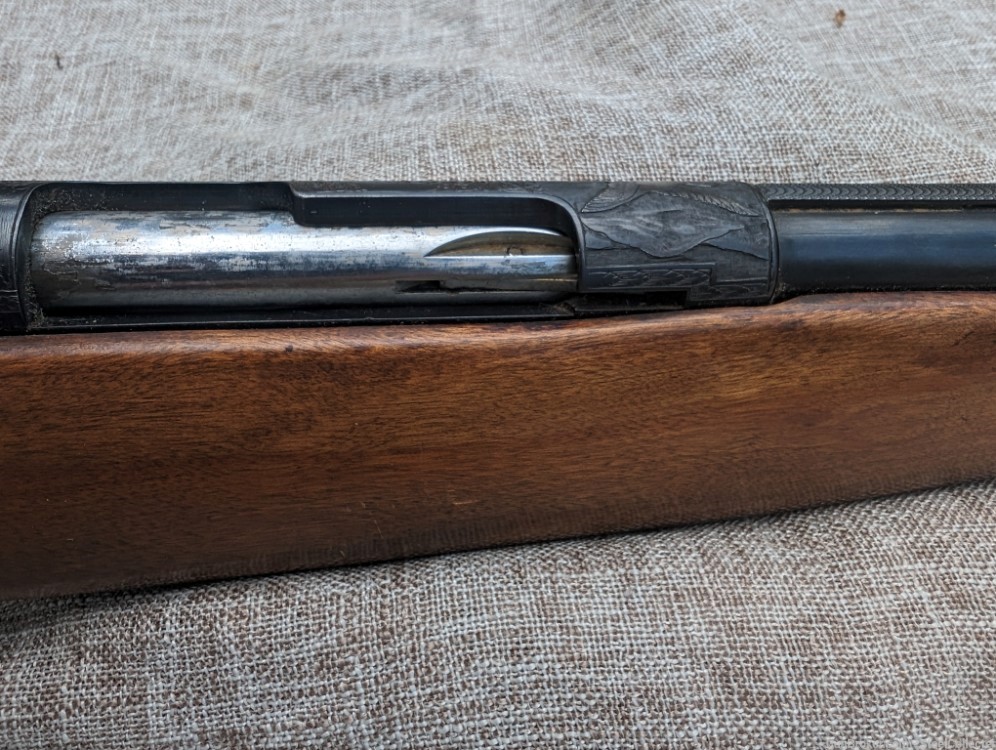 Mossberg bolt action .410 Model 183D engraved, checkered, vent rib-img-21