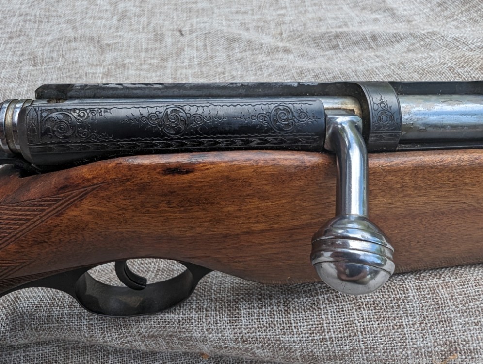 Mossberg bolt action .410 Model 183D engraved, checkered, vent rib-img-20