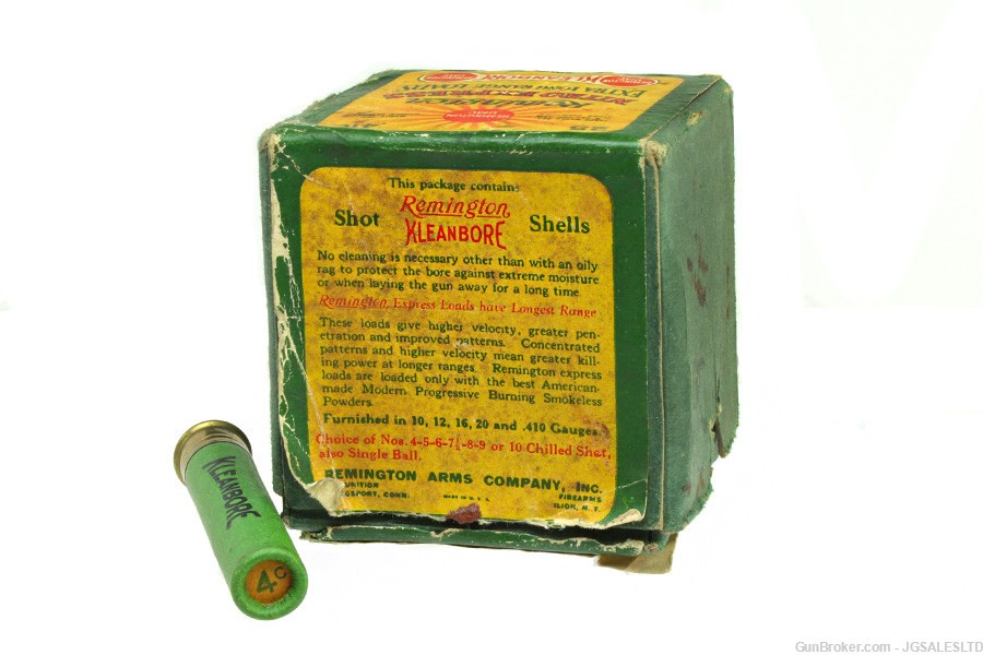 1 Box Vintage Remington 410 Nitro Express Kleenbore Ammo, Paper Shells-img-2