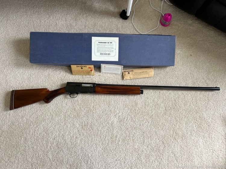 1959 Belgium Browning A5 Auto 5 Magnum 12 Gauge New and Unfired in Blue Box-img-0