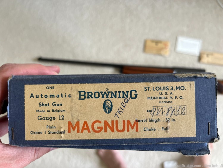 1959 Belgium Browning A5 Auto 5 Magnum 12 Gauge New and Unfired in Blue Box-img-6