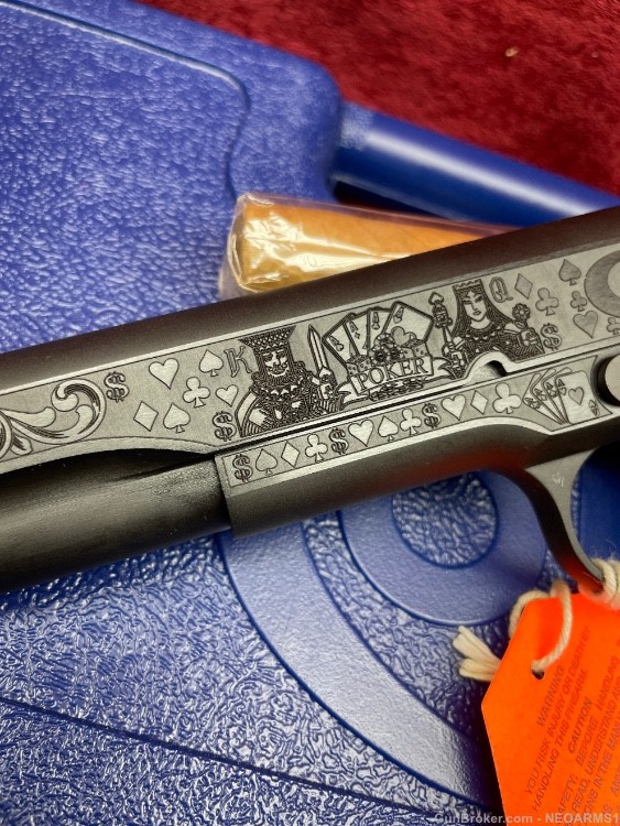 NIB Colt 1911 Government 45 acp Stunning Engraved Gambler!-img-2