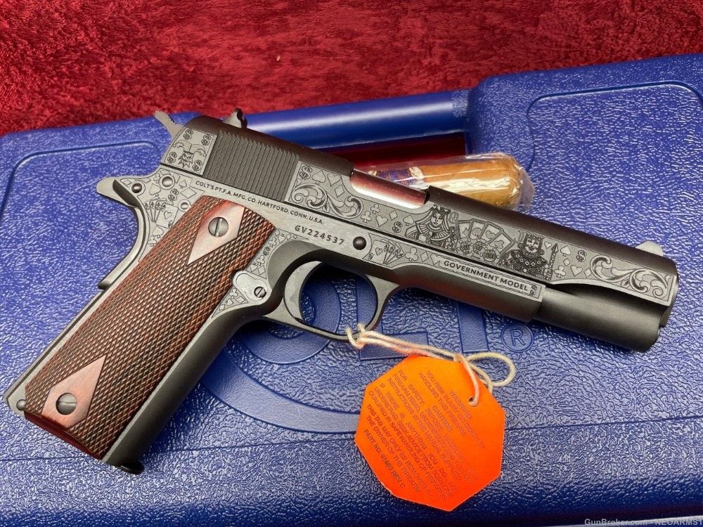 NIB Colt 1911 Government 45 acp Stunning Engraved Gambler!-img-6