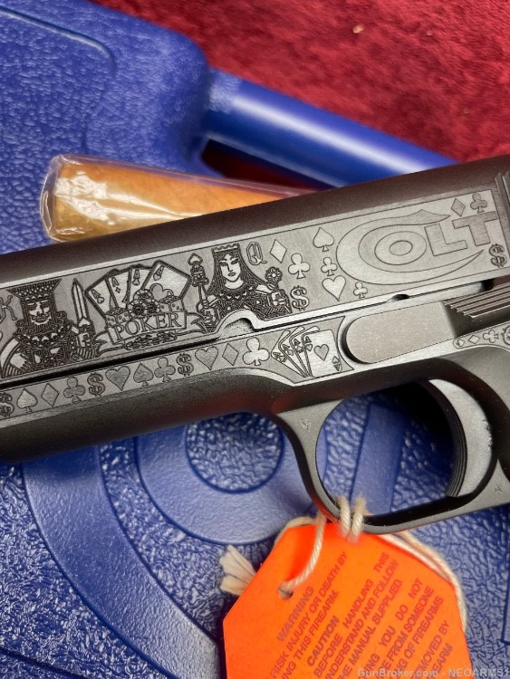 NIB Colt 1911 Government 45 acp Stunning Engraved Gambler!-img-3
