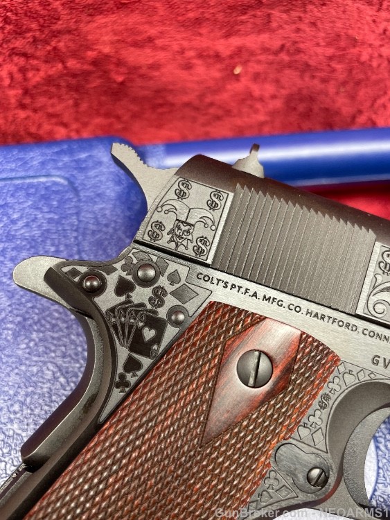 NIB Colt 1911 Government 45 acp Stunning Engraved Gambler!-img-12