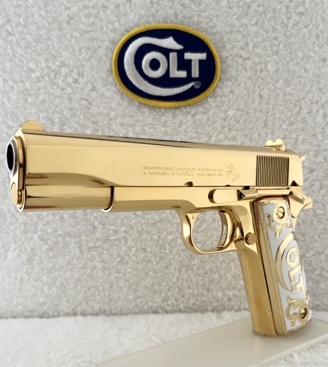 STUNNING 14K GOLD PLATED Seattle Engraving COLT 45ACP!-img-5