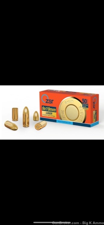 ZSR 9mm Ammunition 115 Grain Full Metal Jacket Target ammo 1000 Round case-img-1