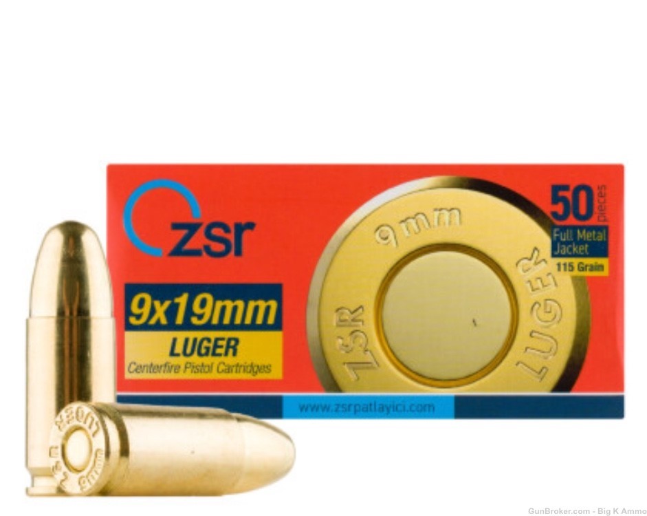 ZSR 9mm Ammunition 115 Grain Full Metal Jacket Target ammo 1000 Round case-img-4