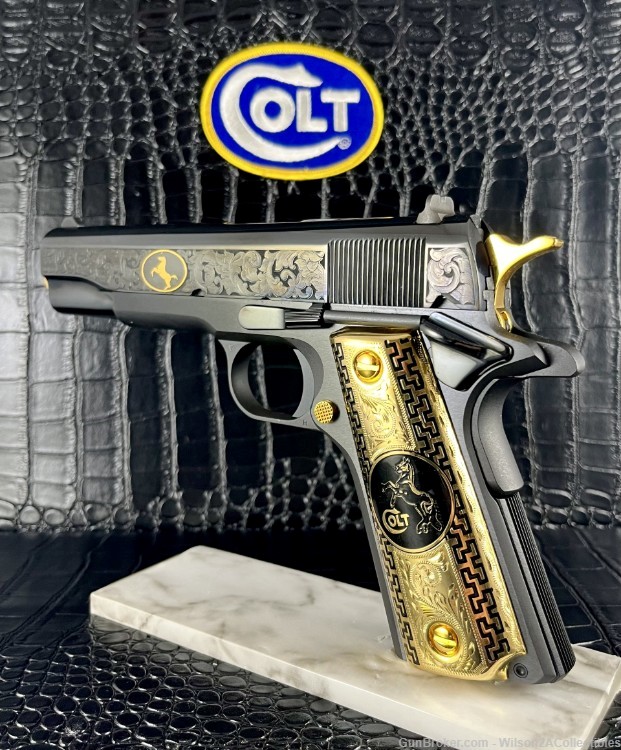 MUST SEE Custom Colt 38 SUPER!  14K Gold + Blued-img-5