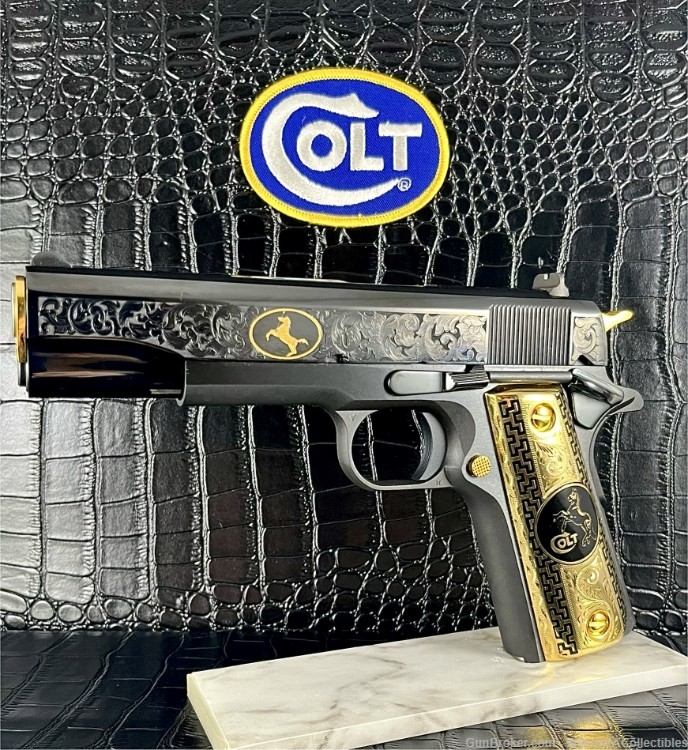 MUST SEE Custom Colt 38 SUPER!  14K Gold + Blued-img-1