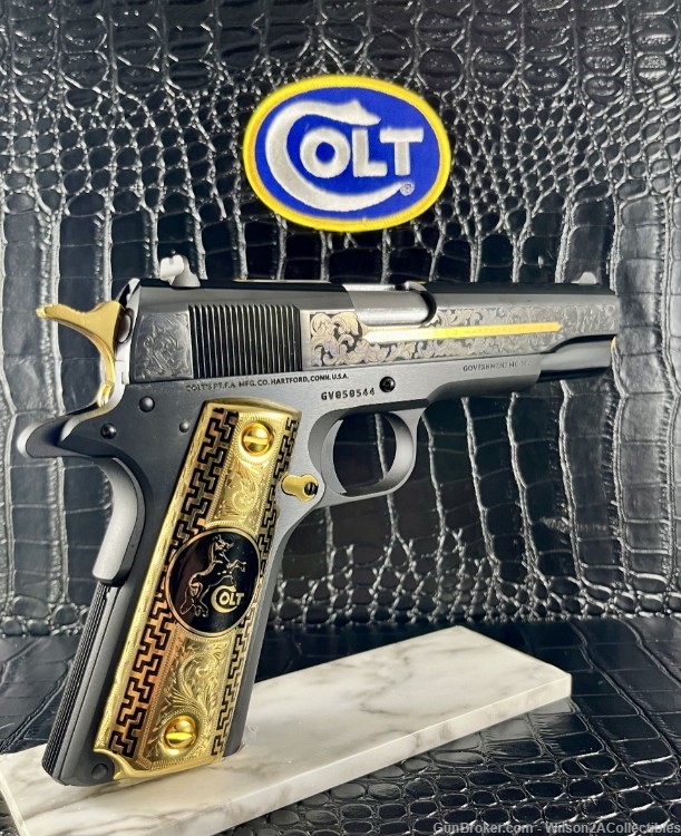 MUST SEE Custom Colt 38 SUPER!  14K Gold + Blued-img-4