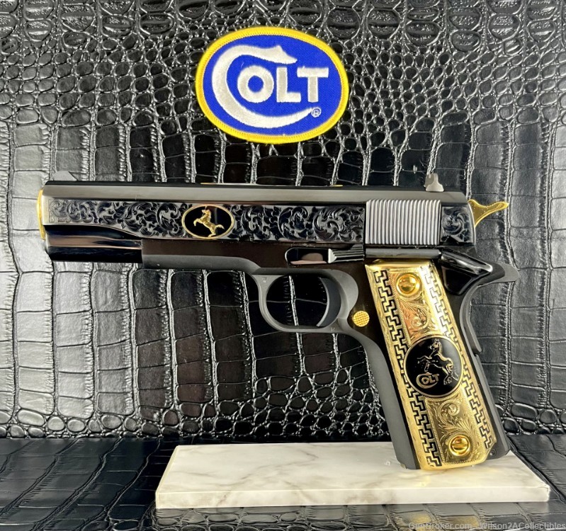 MUST SEE Custom Colt 38 SUPER!  14K Gold + Blued-img-0