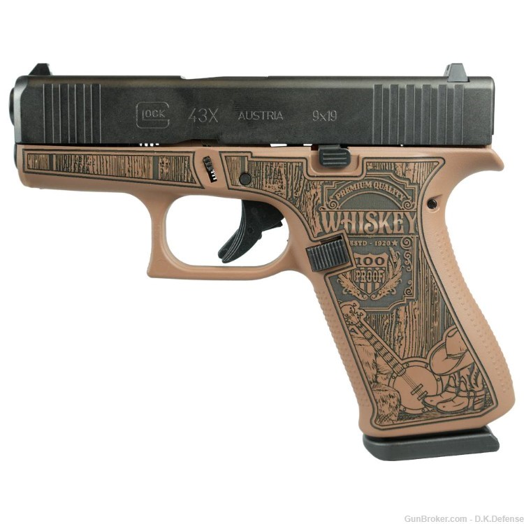 Glock 43x Custom "Bourbon Country" 9mm 10rd 688099403829-img-0